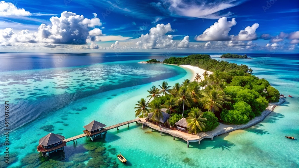 Obraz premium Sea and Resort Island. Perfect for: Travel and nature themes, Vacation promotions