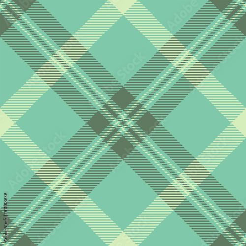 Deco vector tartan texture, london background pattern textile. Daisy plaid check seamless fabric in mint and pastel colors.