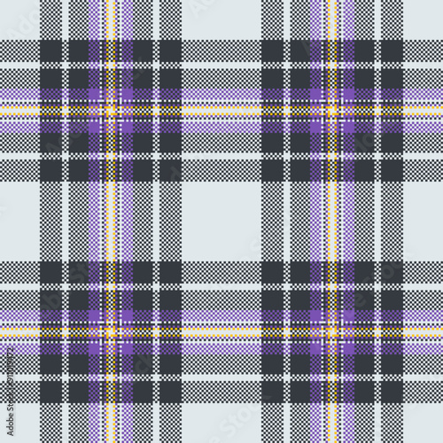Elementary fabric pattern vector, sale check textile tartan. Style texture background seamless plaid in sterling silver and dark colors.