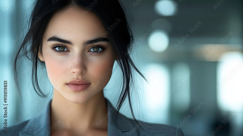 A confident portrait of a woman in a professional setting, exuding strength and grace with a soft, focused expression. A confident portrait of a woman in a professional setting, exuding strength and grace with a soft, focused expression.