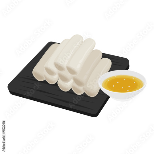 Vector Illustration Logo Clip Delicious Honey Garaetteok korean rice cake