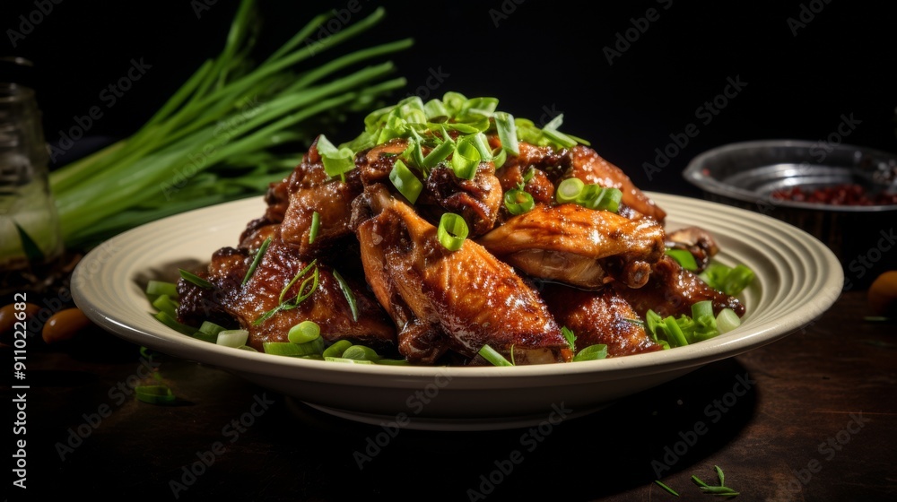 Fototapeta premium Delectable plate of chicken adobo