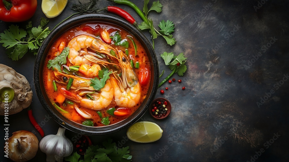 close view tom yum goong thailand close view tom yum goong thailand