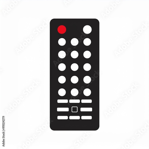 tv remote control black icon isolated on white