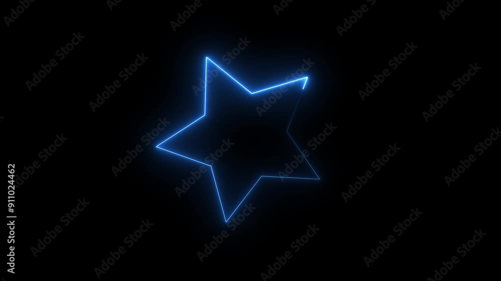 Neon glowing star shape animation. Neon glowing star shape animation.