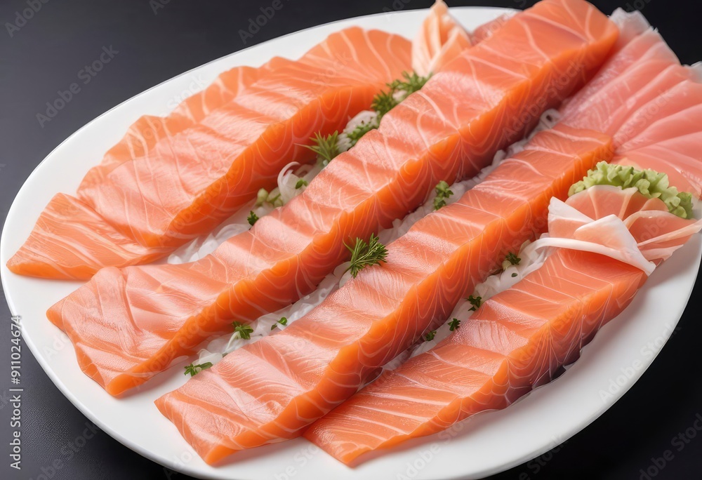 raw salmon meat, fish isolated on white background, full depth of field, ai raw salmon meat, fish isolated on white background, full depth of field, ai