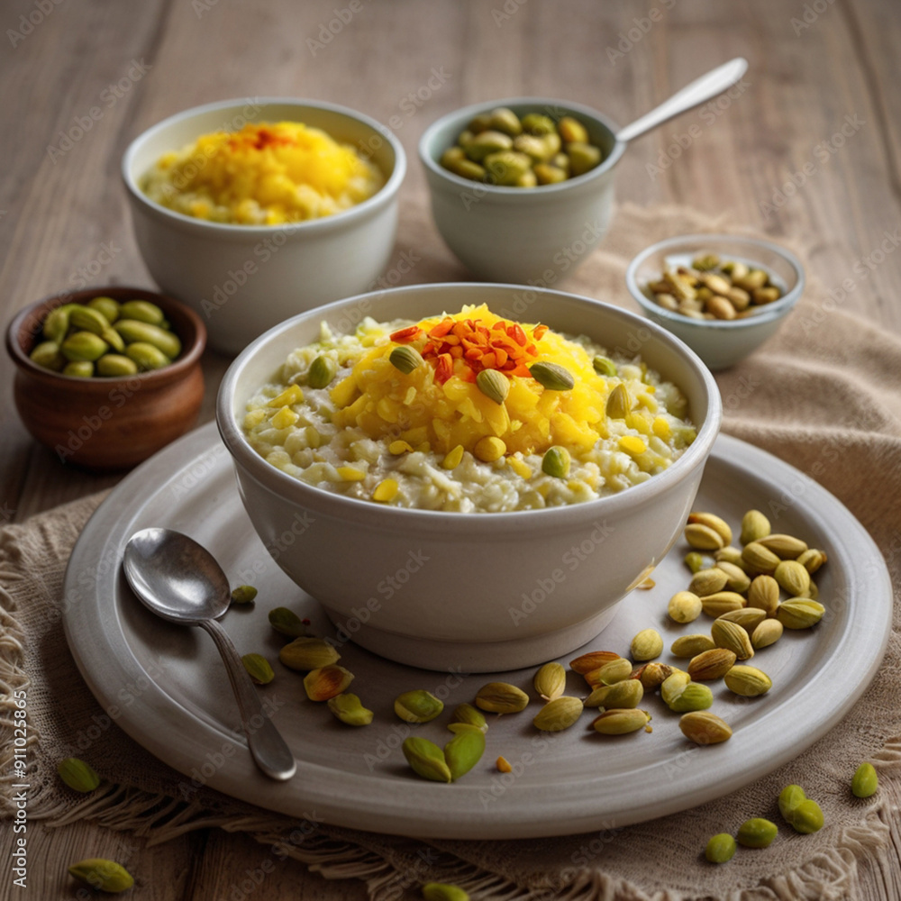 National Rice Pudding Day. Assortment of indian dishes - rice and curry National Rice Pudding Day. Assortment of indian dishes - rice and curry