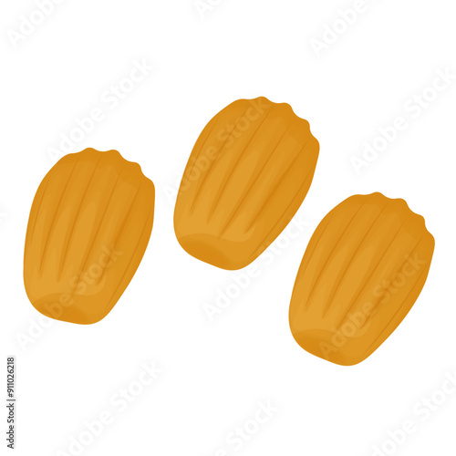 Vector Illustration Logo Clip Art French Madeleine Cookies Isolated