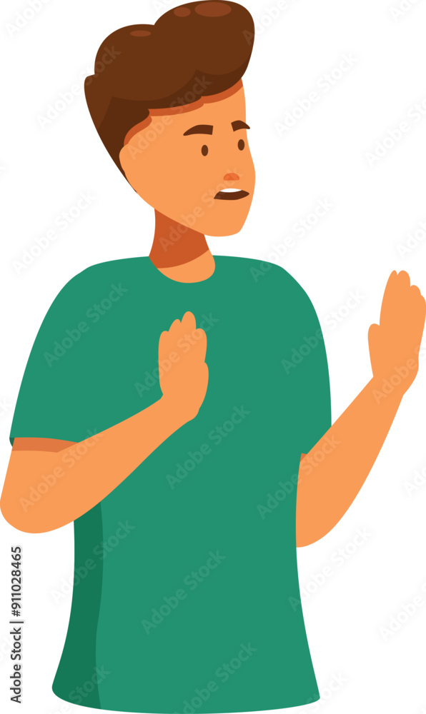 Young man is gesturing with his hands while having a conversation Young man is gesturing with his hands while having a conversation
