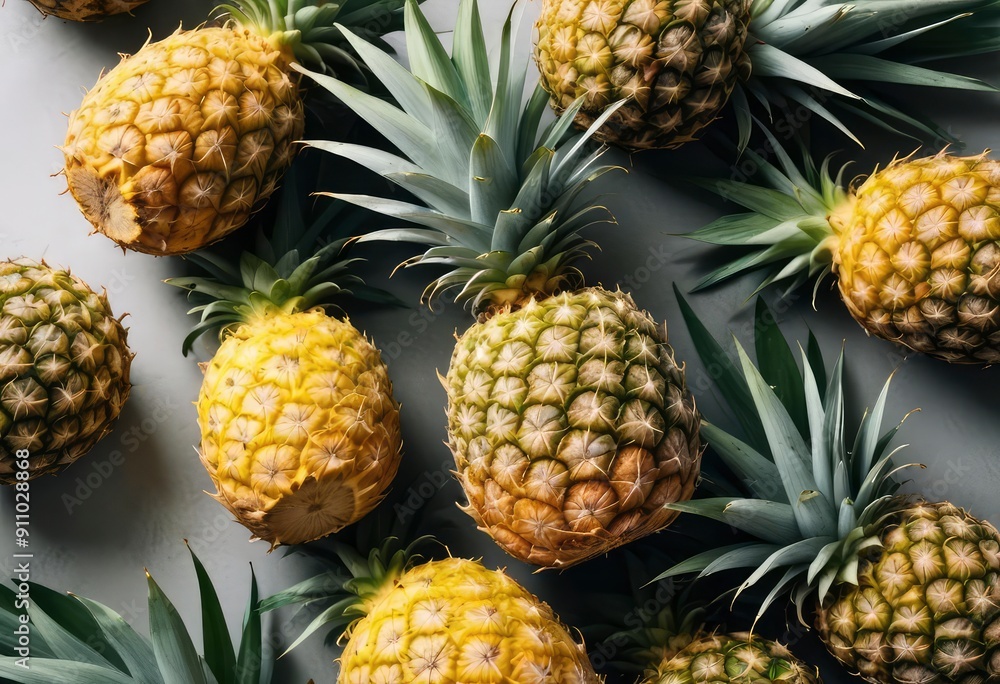 pineapple isolated on white background, full depth of field, ai pineapple isolated on white background, full depth of field, ai