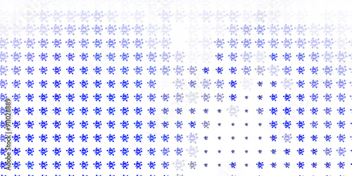 Light BLUE vector template with flu signs.