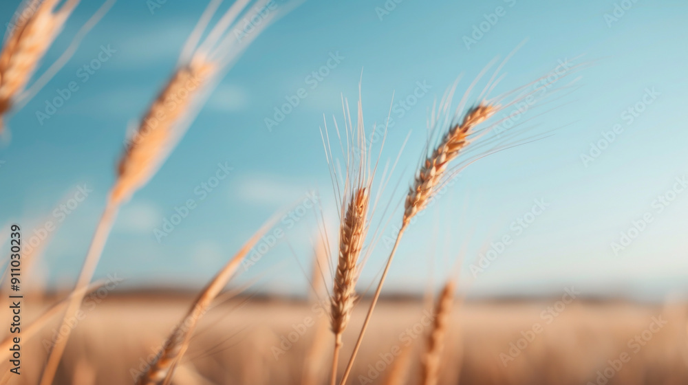 wheat against the blue sky