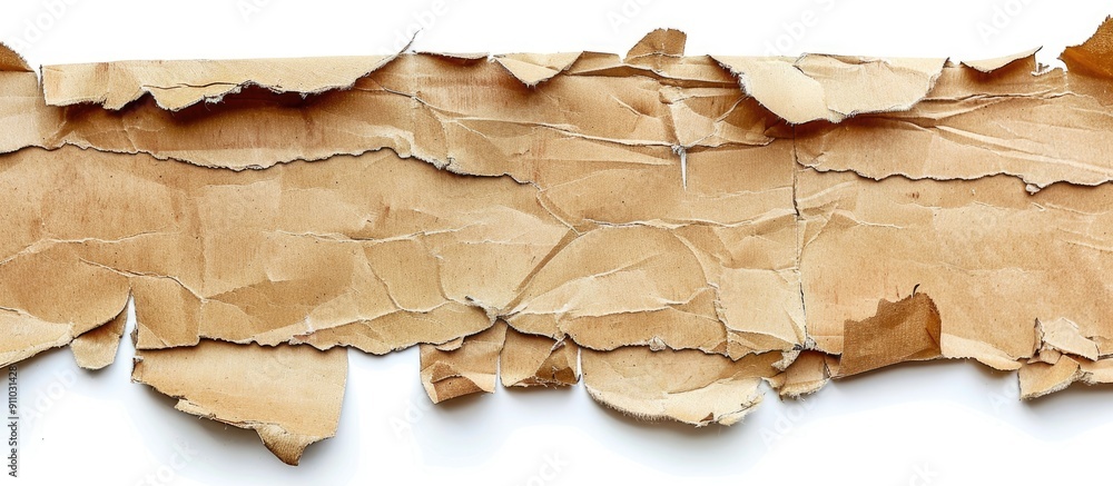 Textured old cardboard with torn edges isolated on a white background, ideal for copy space image. Textured old cardboard with torn edges isolated on a white background, ideal for copy space image.