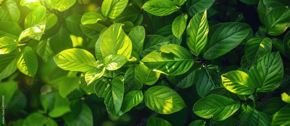 Nature background with lush green leaves providing copy space image Nature background with lush green leaves providing copy space image
