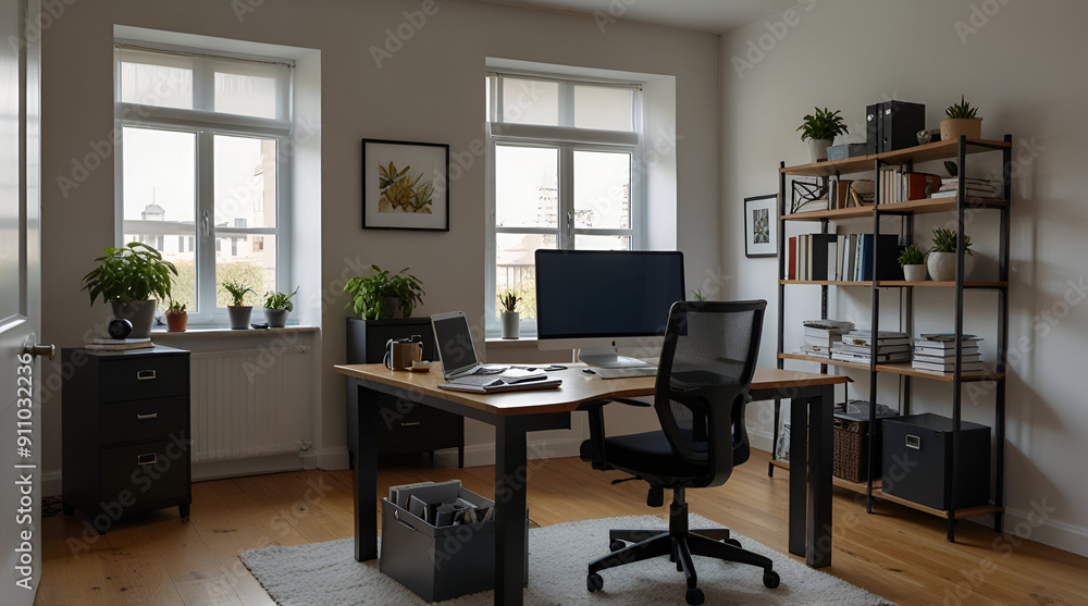 Fototapeta premium modern living room with lcd. Generative.ai