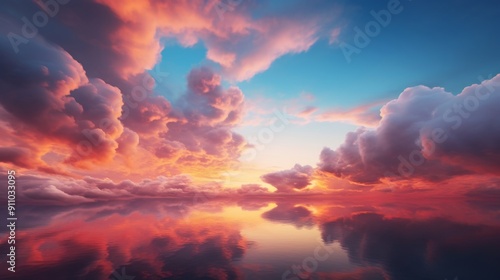 Fototapeta Naklejka Na Ścianę i Meble -  Vivid hues of sunset cloudscape