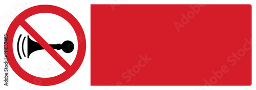 ISO prohibition safety signs_do not honk your custom message here landscape size 1/2 a4,a3,a2,a1