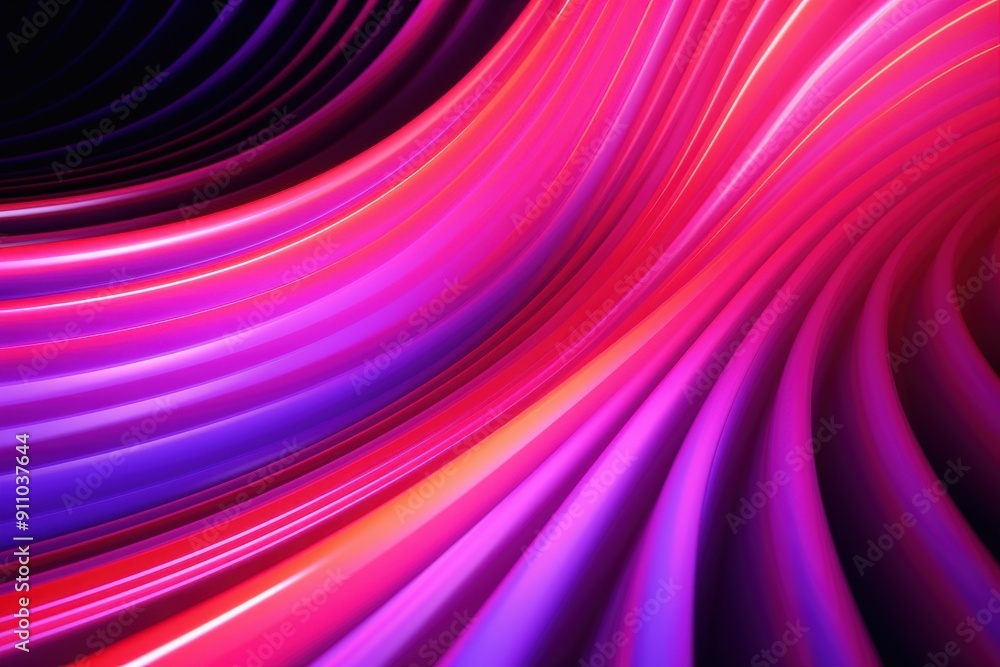 Abstract Curving Lines in Vibrant Pink and Purple Hues