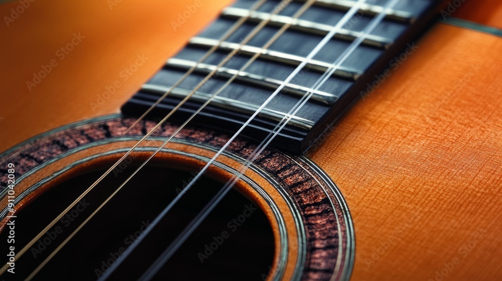 Guitar Strings and Bridge: A Detailed Close-up Guitar Strings and Bridge: A Detailed Close-up