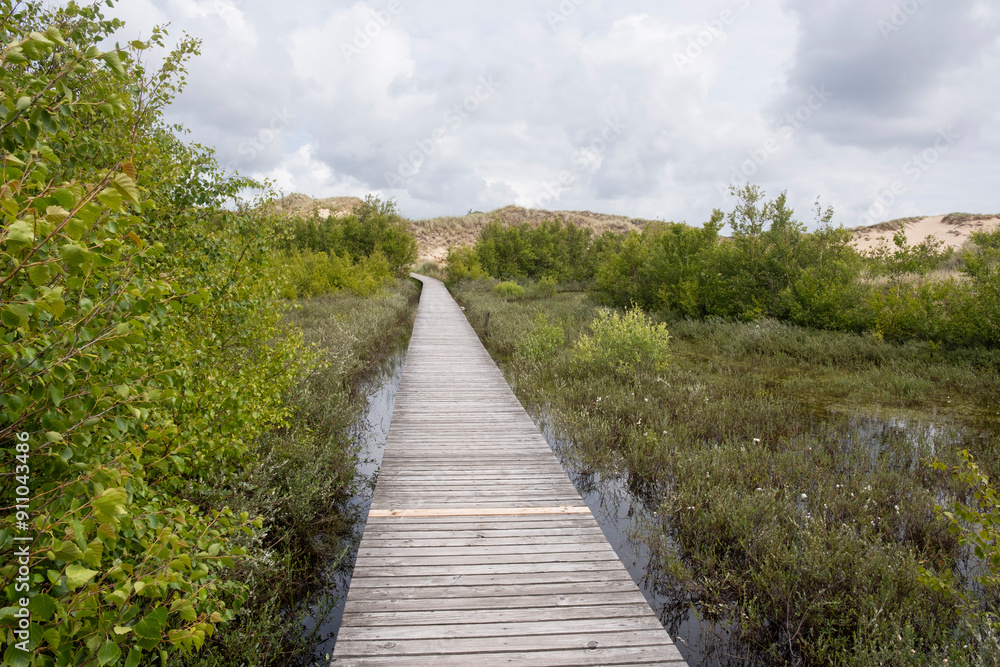 Boardwalk in Wadden Sea National Park Boardwalk in Wadden Sea National Park
