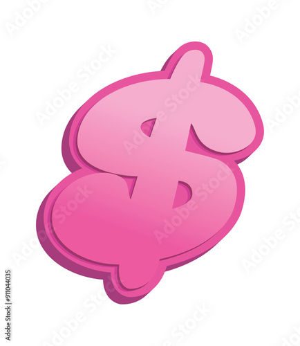 pink dollar sign vector illustration