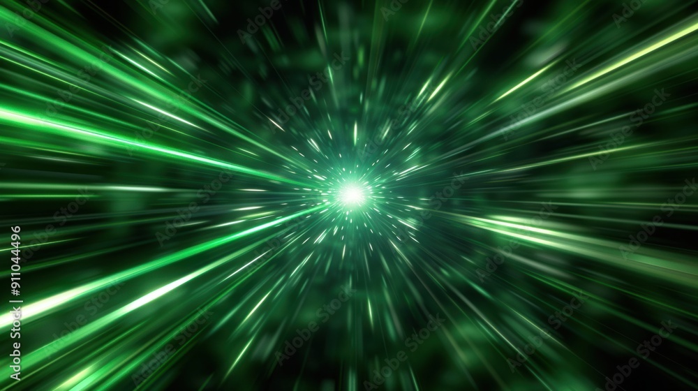 Green light effect to simulate high speed when zooming in to the center. Green light effect to simulate high speed when zooming in to the center.