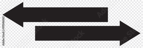 Thin Double arrow transparent icon. Double arrow symbol design from Web navigation collection. Black horizontal double arrow. Vector 10 Eps.