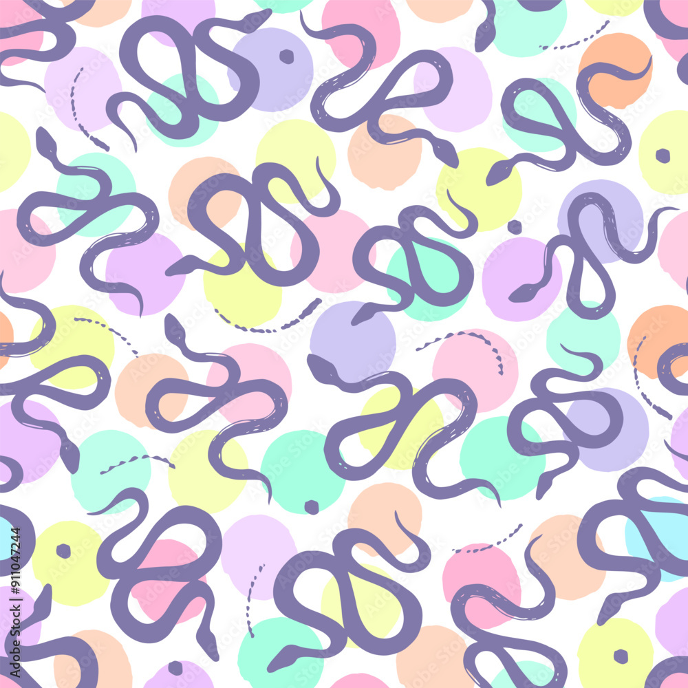Seamless pattern with snakes. Seamless pattern with snakes.