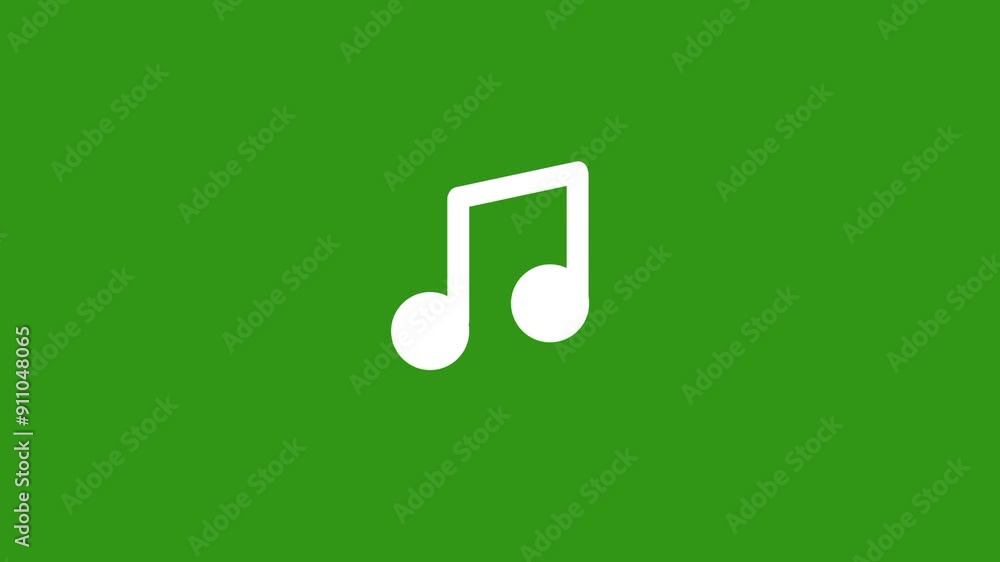 White color flat design music symbol, note symbol, vector, illustration, element 