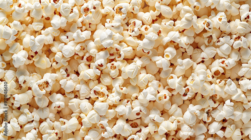 Close-up of freshly popped popcorn with vibrant white kernels, ideal for snack food advertisements, movie night promotions, or healthy eating campaigns. Close-up of freshly popped popcorn with vibrant white kernels, ideal for snack food advertisements, movie night promotions, or healthy eating campaigns.