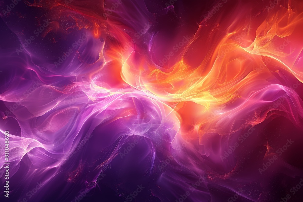 Abstract swirling nebula in vibrant orange and purple hues. Abstract swirling nebula in vibrant orange and purple hues.