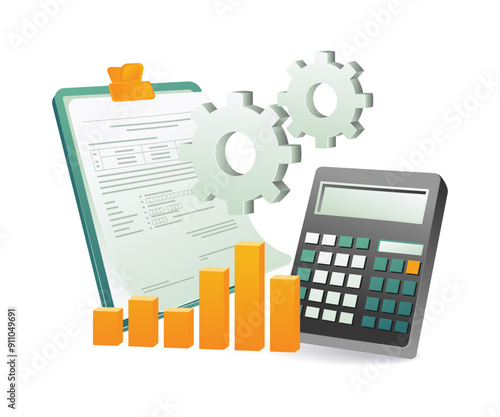 a calculator and documents, perfect for business presentations