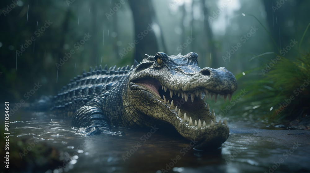 Obraz premium crocodile in the water