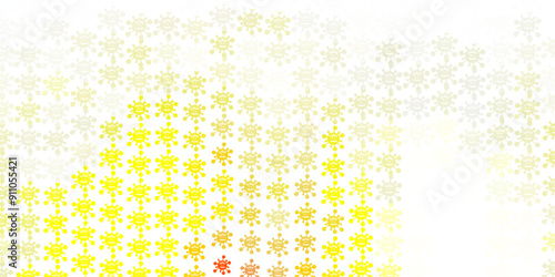 Light Red, Yellow vector backdrop with virus symbols.