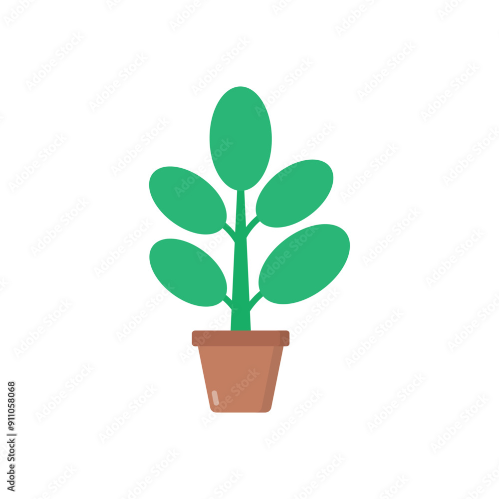 Rubber Plant vector icon Rubber Plant vector icon