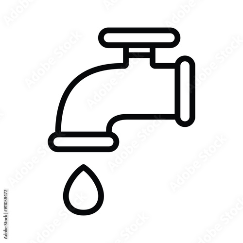 tap water line icon vector design in trendy style
