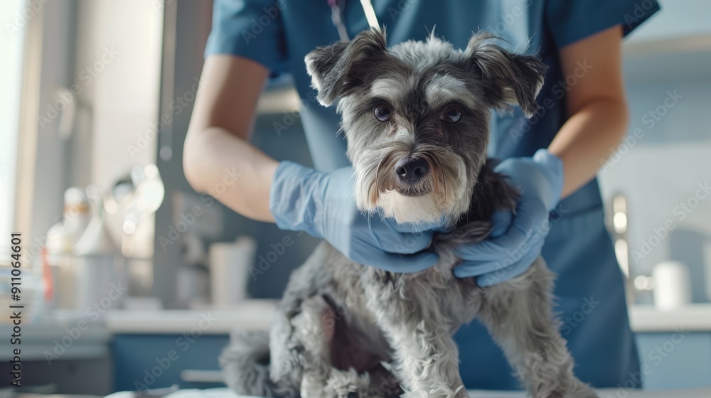 The veterinarian and dog