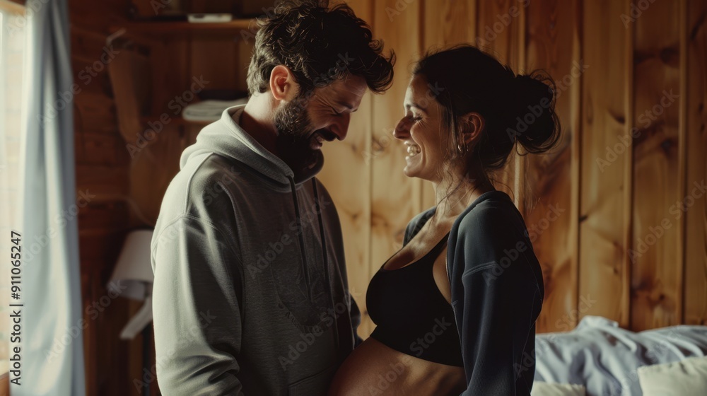 Obraz premium The smiling expecting couple