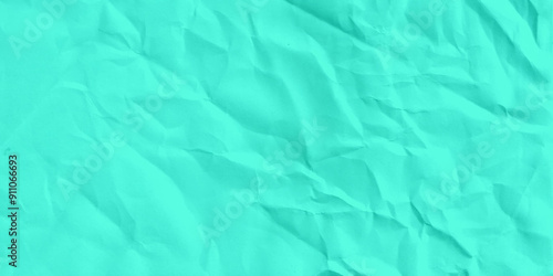 Horizontal crumpled empty paper template for posters and banners vector illustration. Garden green  color clean crumple paper texture.