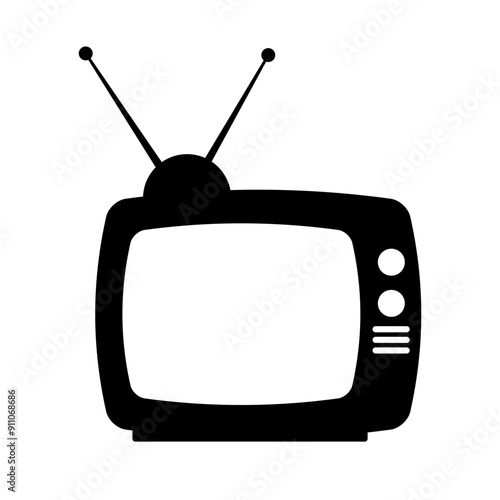 Television icon symbol isolated on white background