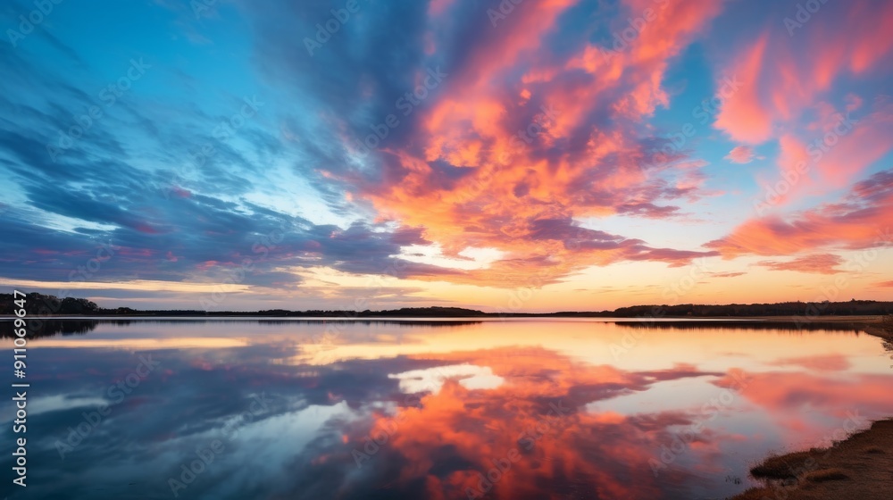 Fototapeta premium Colorful sunset cloudscape with vibrant hues