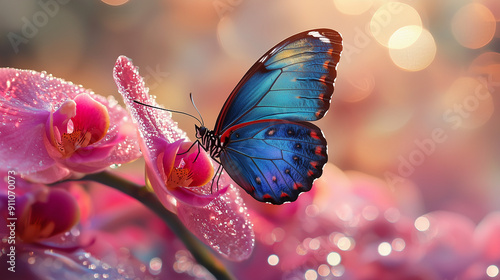 Iridescent blue morpho butt...