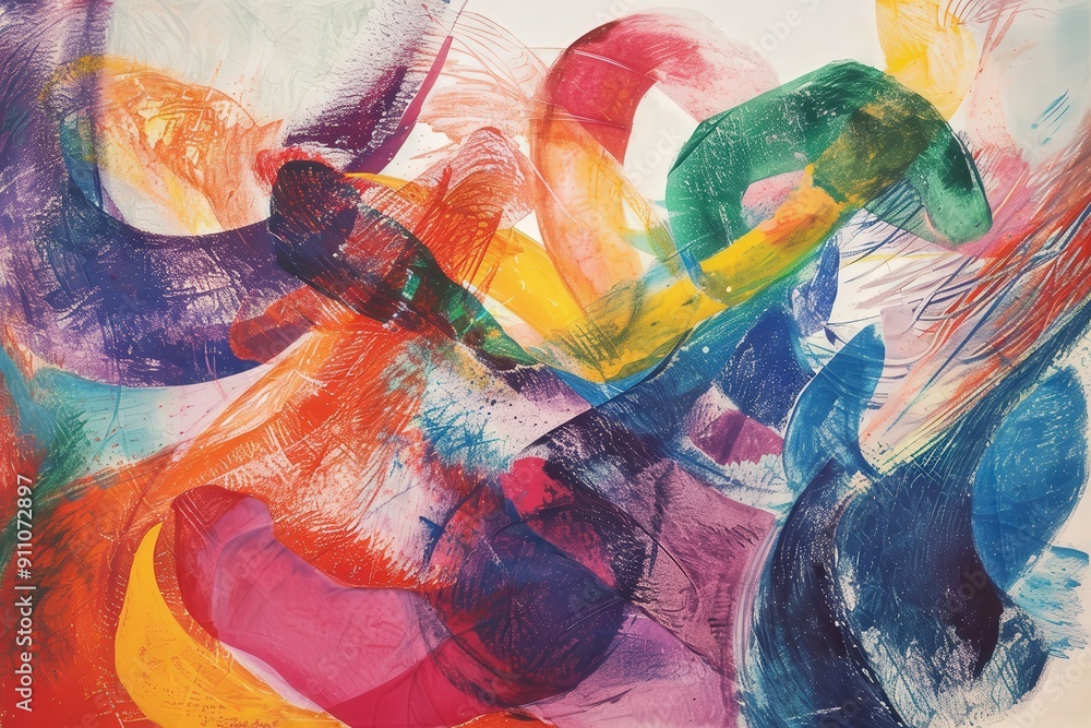 Fototapeta premium Abstract Artwork with Vibrant Swirls and Colors