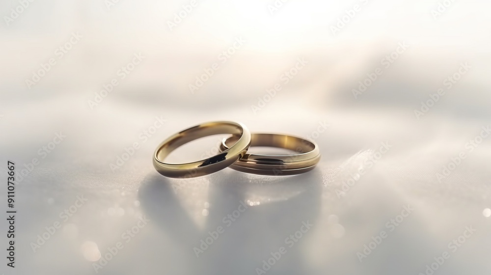 Two engagement wedding ceremonial gem rings, cloudy white smoky background. AI generated. Two engagement wedding ceremonial gem rings, cloudy white smoky background. AI generated.