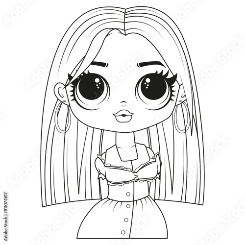 black contour doll for kids