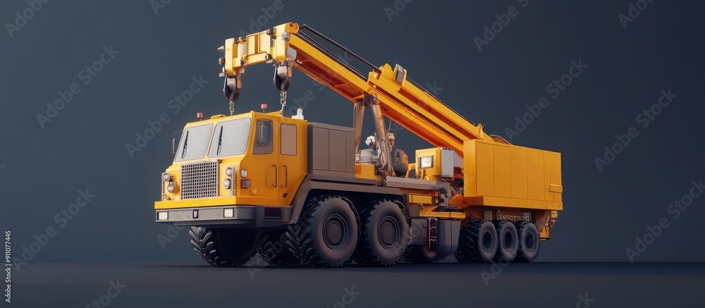Mobile Crane Machine 3d Illustration Mobile Crane Machine 3d Illustration