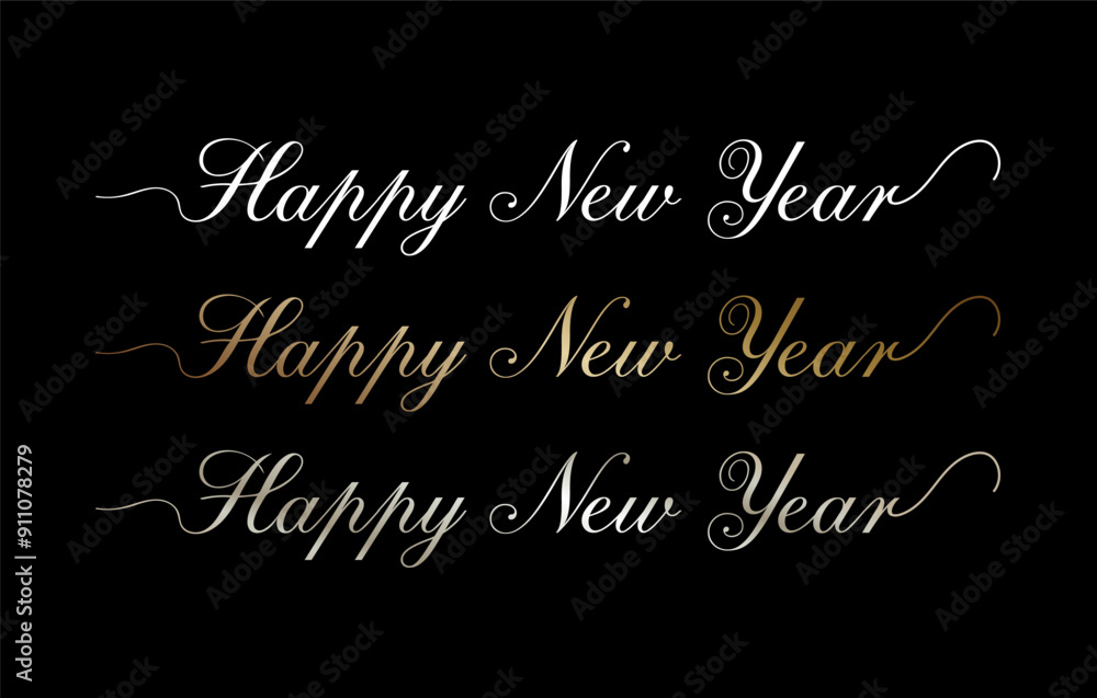 Happy New Year 2025 Typography Design Happy New Year 2025 Typography Design
