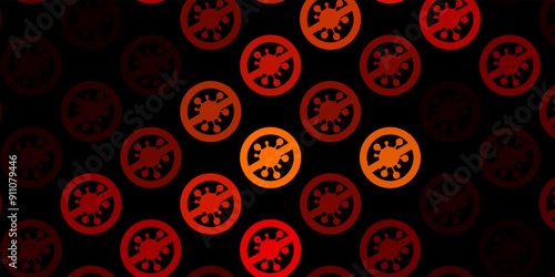 Dark Yellow vector backdrop with virus symbols.