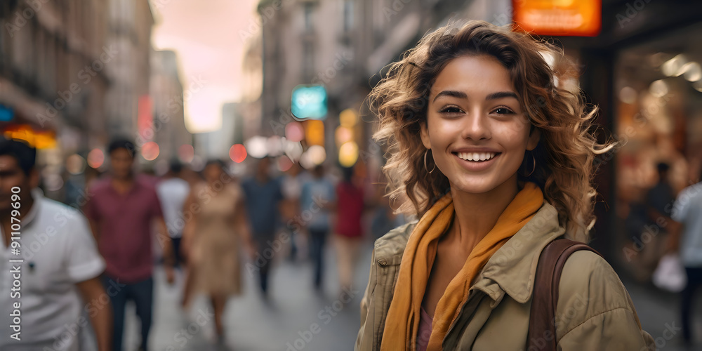 Fototapeta premium woman walking in the city
