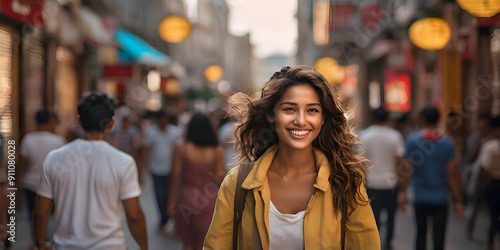 woman walking in the city